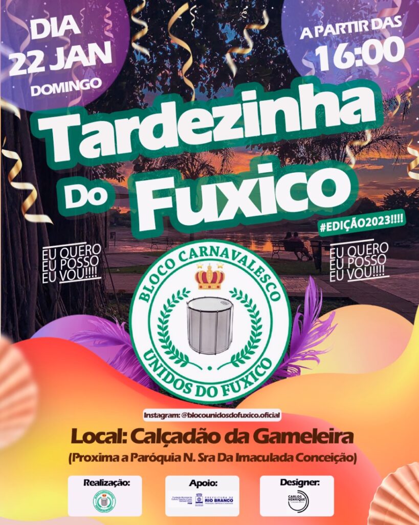 Bloco carnavalesco promove “Tardezinha do Fuxico” neste fim de semana