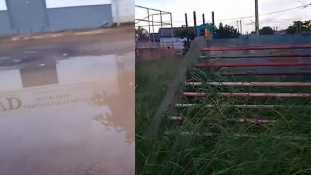 Esgoto entupido e parque tomado pelo mato, moradores do Cidade do Povo relaram abandono do poder público