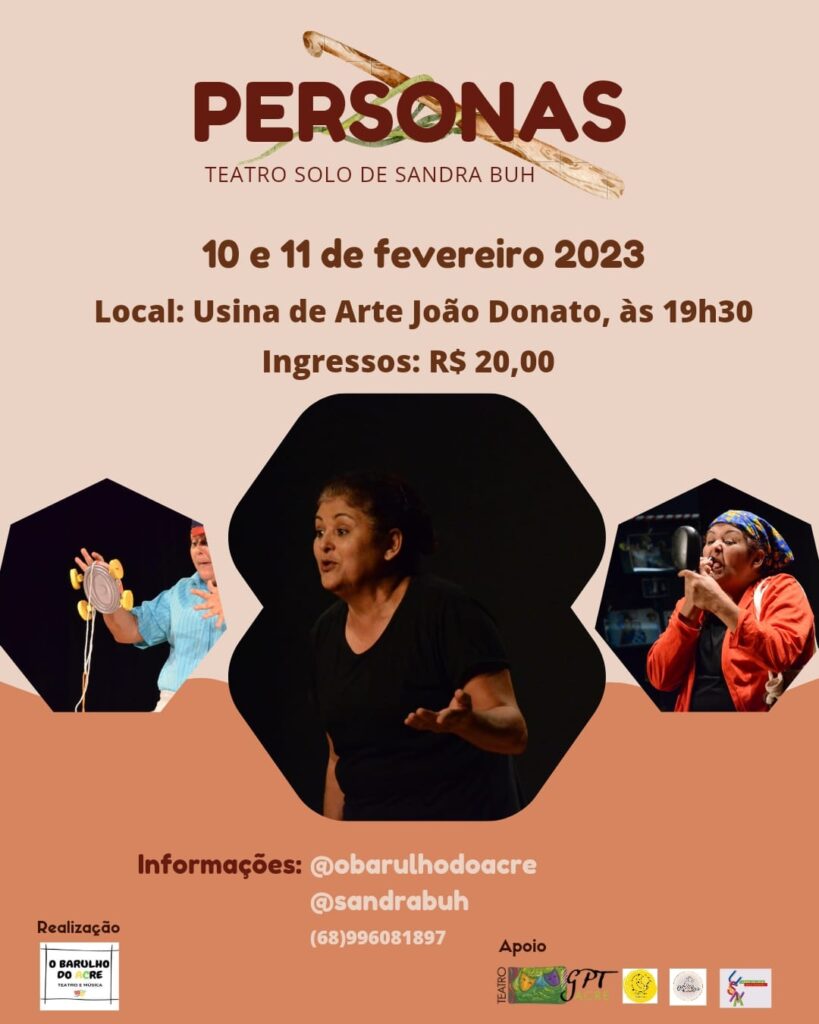 Atriz acreana apresenta teatro solo “Personas”