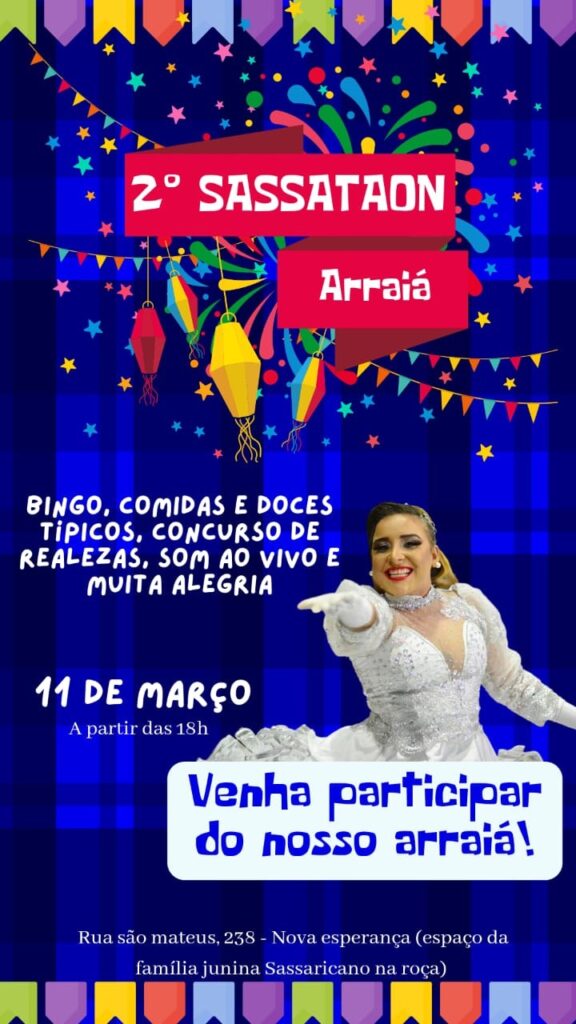 Junina Sassaricano na Roça realiza 2ª edição do arraial “Sassa Tá On”, neste sábado