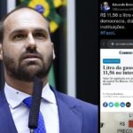 Eduardo Bolsonaro critica governo Lula mostrando preço da gasolina no Acre