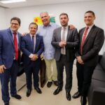 Gonzaga e Nicolau recebem Petecão e pedem ajuda para construção da nova Aleac Gonzaga e Nicolau recebem Petecão e pedem ajuda para construção da nova Aleac