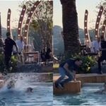Fã de Gusttavo Lima cai em piscina e quase se afoga durante show do cantor; assista