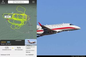 Jato da Força Aérea faz voos em círculos em cima de Cruzeiro do Sul