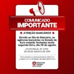 Agências bancárias não abrirão na próxima segunda-feira, 28