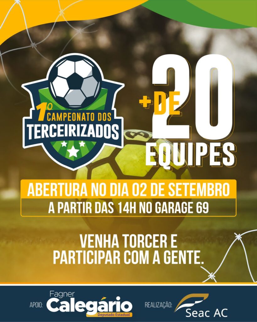 Idealizado por Calegário, 1º Campeonato dos Terceirizados começa neste sábado (2) Idealizado por Calegário, 1º Campeonato dos Terceirizados começa neste sábado (2)