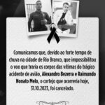 Mais cinco corpos das vítimas do acidente aéreo são identificados