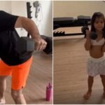 Aos 4 anos, filha de Maíra Cardi ‘treina pesado’ com o padrasto, Thiago Nigro