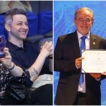 Sandy é homenageada na PUC e Lucas Lima a prestigia da plateia