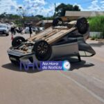 Sargento fica ferido após carro capotar durante acidente em Rio Branco