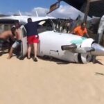 Idoso morre atingido por avião que fez pouso de emergência na praia