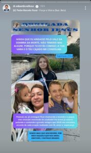 Após extubação, filha dos médicos Eduardo e Rejane já chama por pais