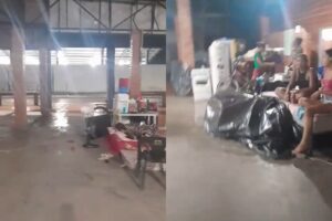 Sem box suficientes, família abrigadas no Parque de Exposições irão dormir ao relento