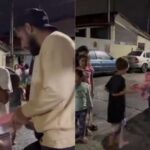 Yuri Alberto, do Corinthians, distribui chocolates de Páscoa para crianças no interior de SP