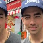 Joe Jonas é tietado por fã na saída de pastelaria no Brasil Joe Jonas é tietado por fã na saída de pastelaria no Brasil