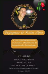 Luto em Rio Branco: velório e sepultamento de segunda vítima de acidente acontece nesta segunda-feira