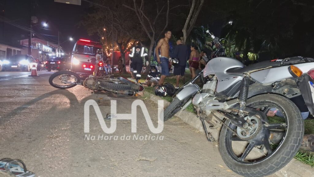Casal fica ferido após colisão frontal entre motocicletas no bairro Tucumã