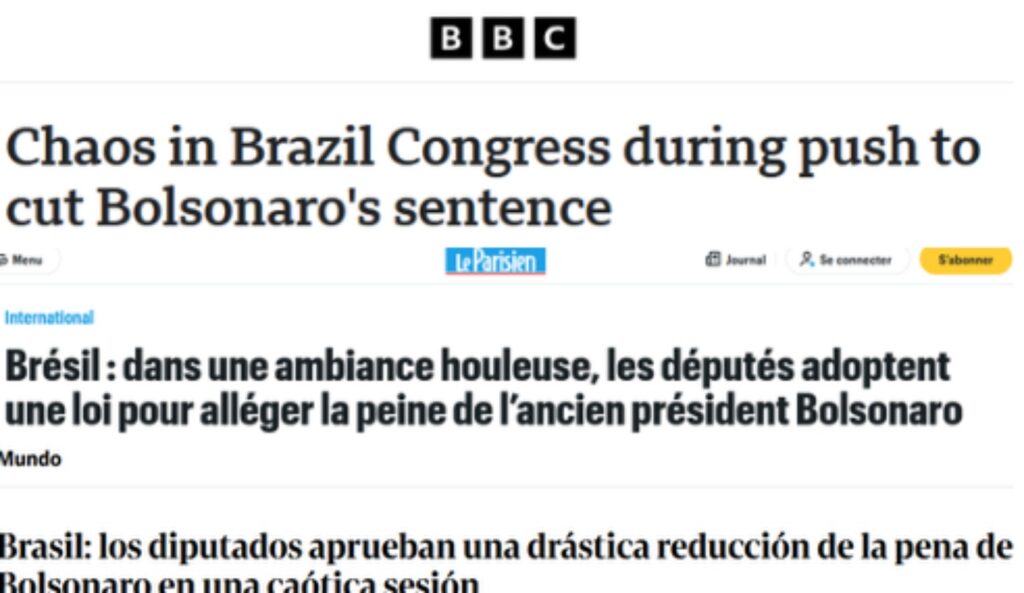 ‘Drástica redução’ e ‘atmosfera tempestuosa’: imprensa internacional repercurte aprovação de PL que beneficia Bolsonaro