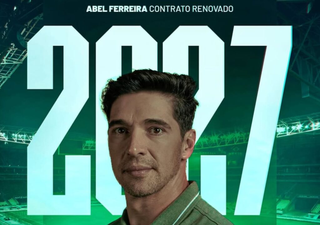 Palmeiras anuncia renovação de Abel Ferreira até 2027: ‘Conquistamos e ganhamos muito’