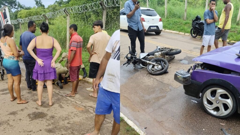 Acidente entre carro e moto deixa adolescente em estado grave em Epitaciolândia