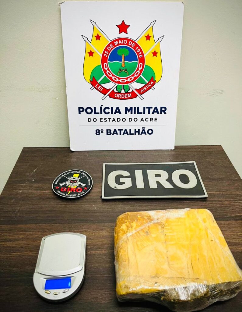 PM apreende barra de maconha com mais de 500 gramas durante ação em Sena Madureira