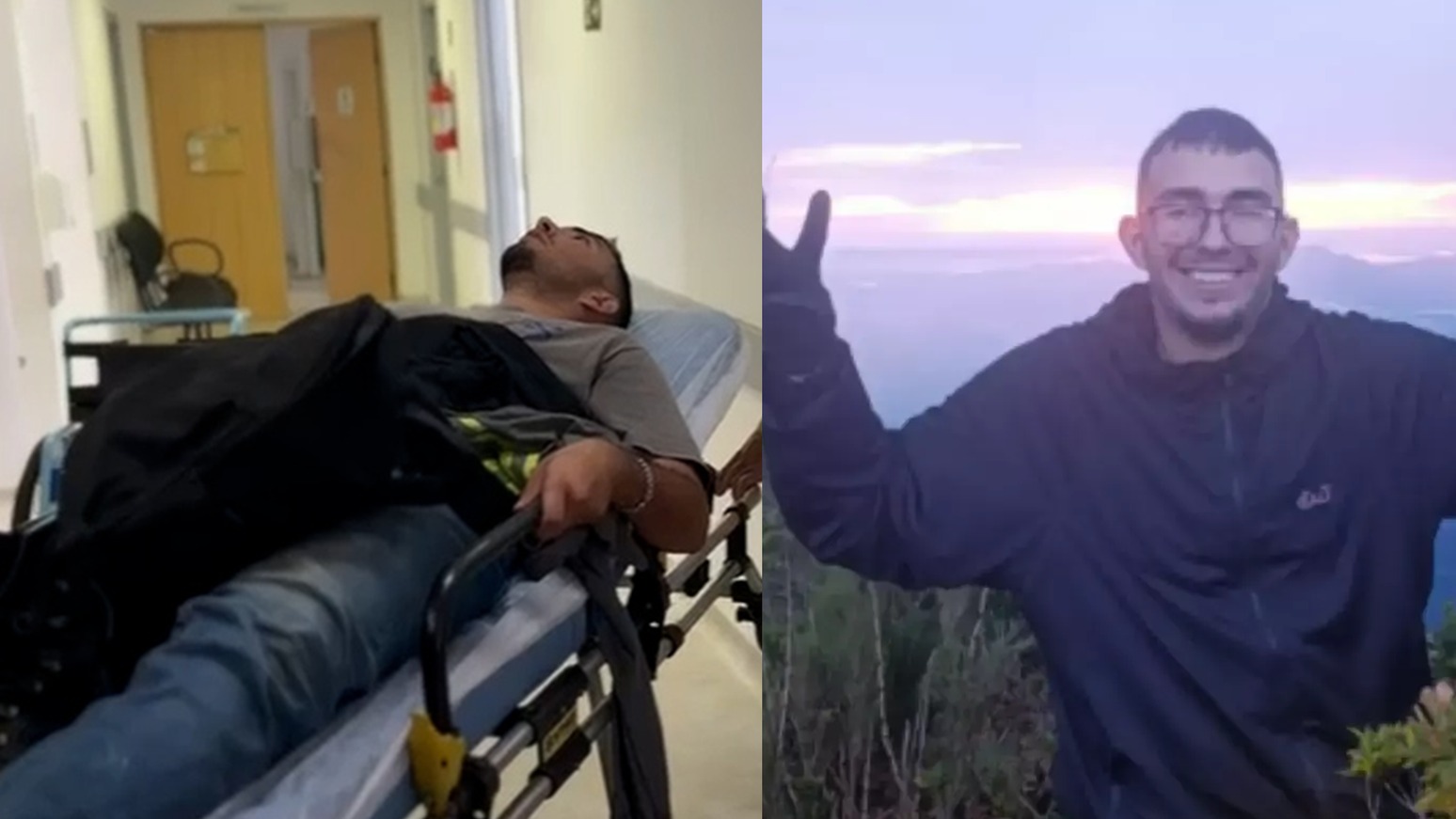Jovem resgatado após 5 dias em montanha no PR está desidratado e com hematomas, diz hospital