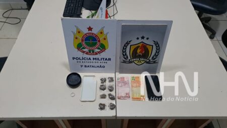 Força Tática prende suspeito por tráfico de drogas e desobediência no bairro João Eduardo, em Rio Branco