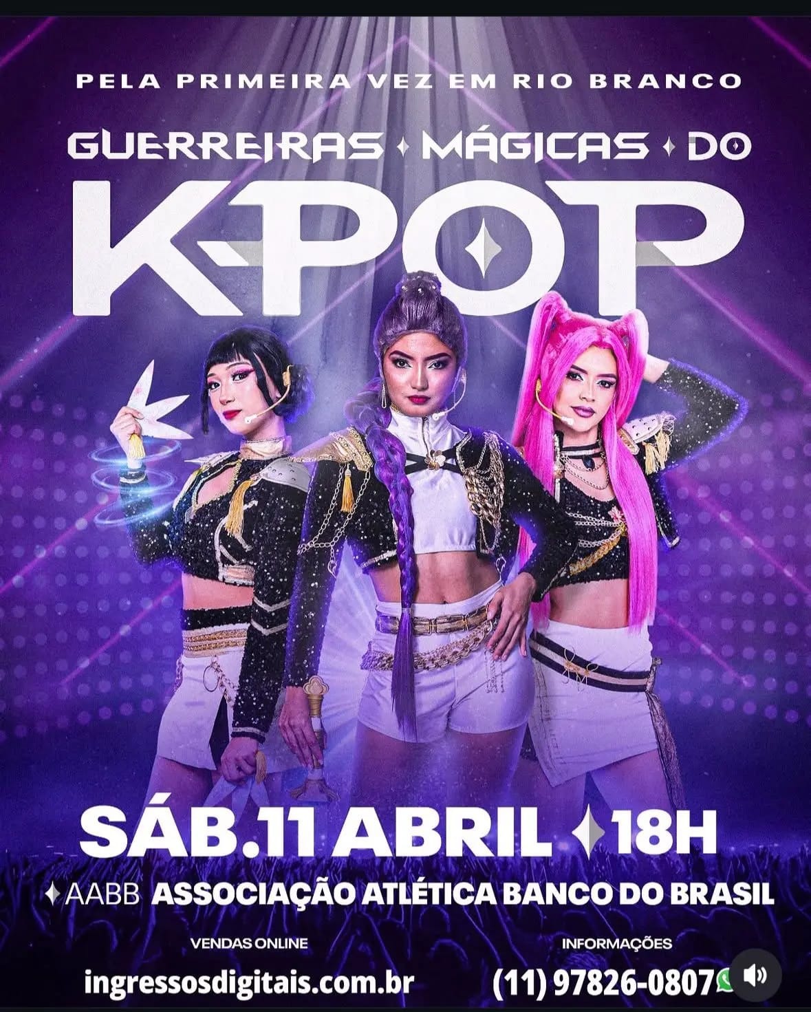 “Guerreiras Mágicas do K-Pop” chega pela primeira vez a Rio Branco em abril “Guerreiras Mágicas do K-Pop” chega pela primeira vez a Rio Branco em abril