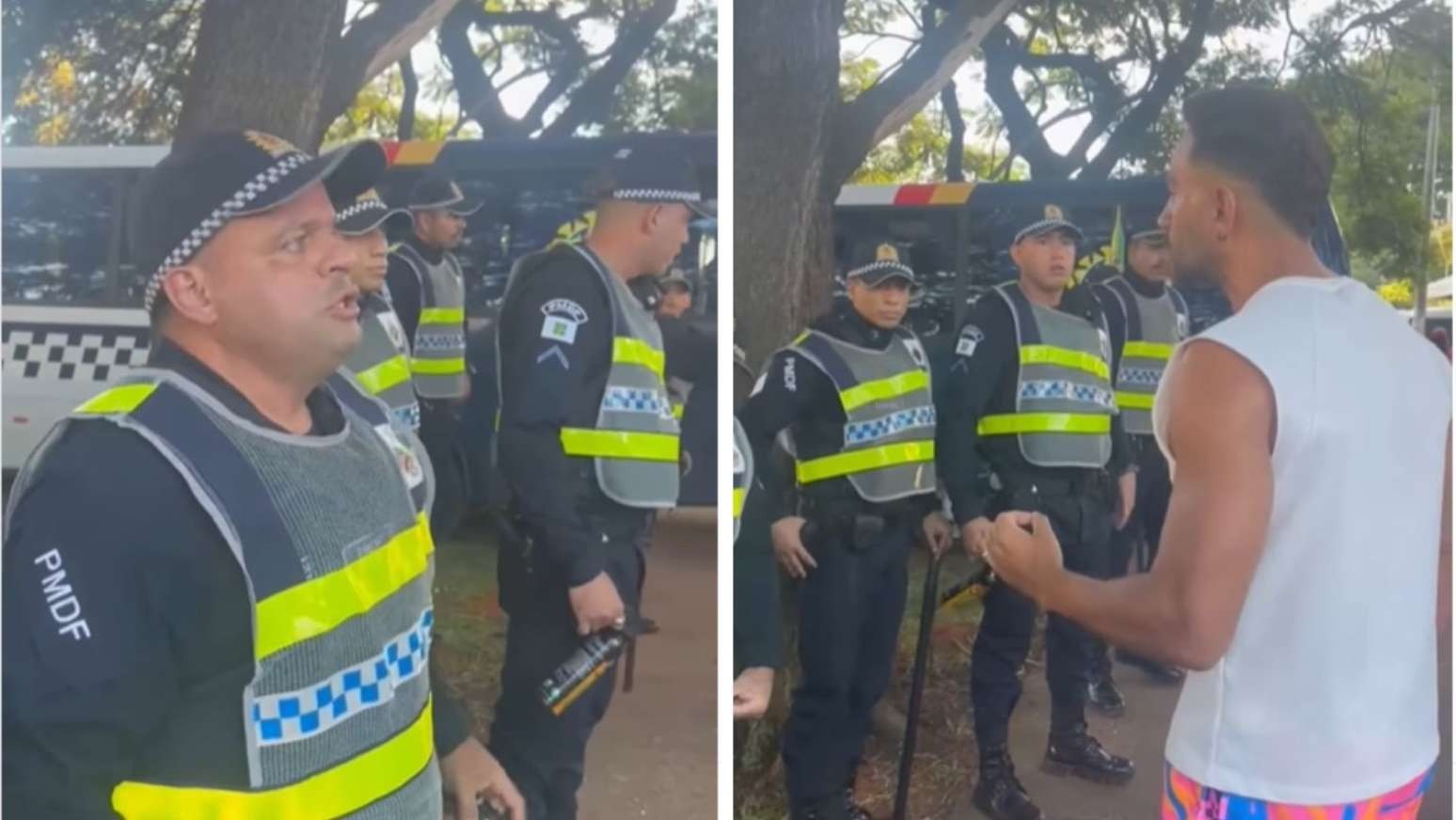 Policial joga spray de pimenta no rosto de deputado em bloco de carnaval do DF Policial joga spray de pimenta no rosto de deputado em bloco de carnaval do DF
