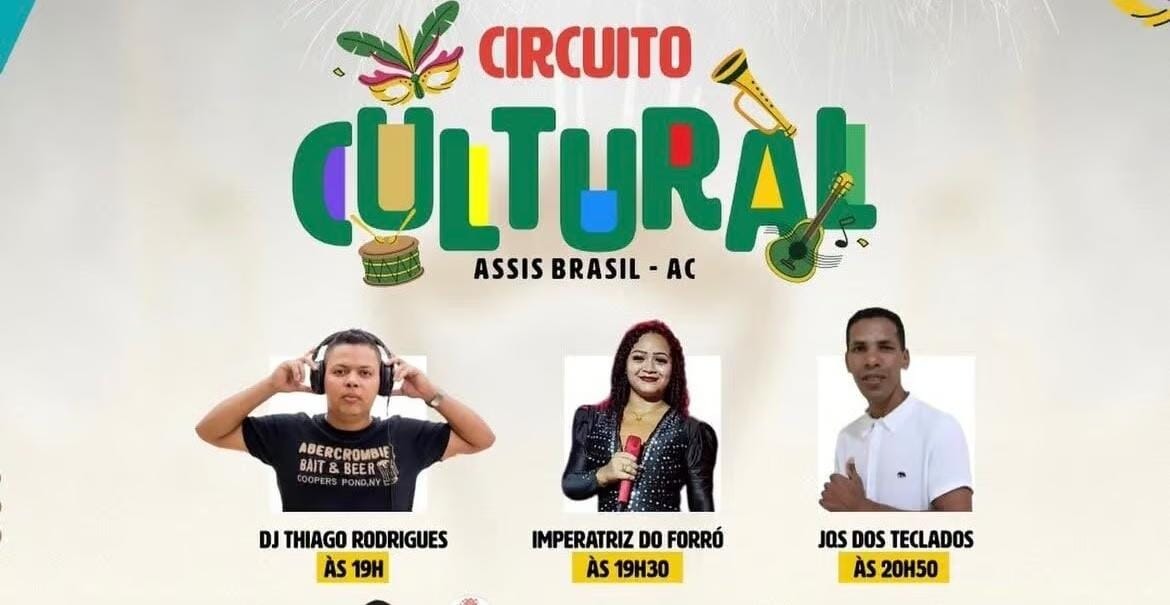Circuito Cultural Itinerante chega a Assis Brasil: música, dança e artesanato animam praça nesta sexta