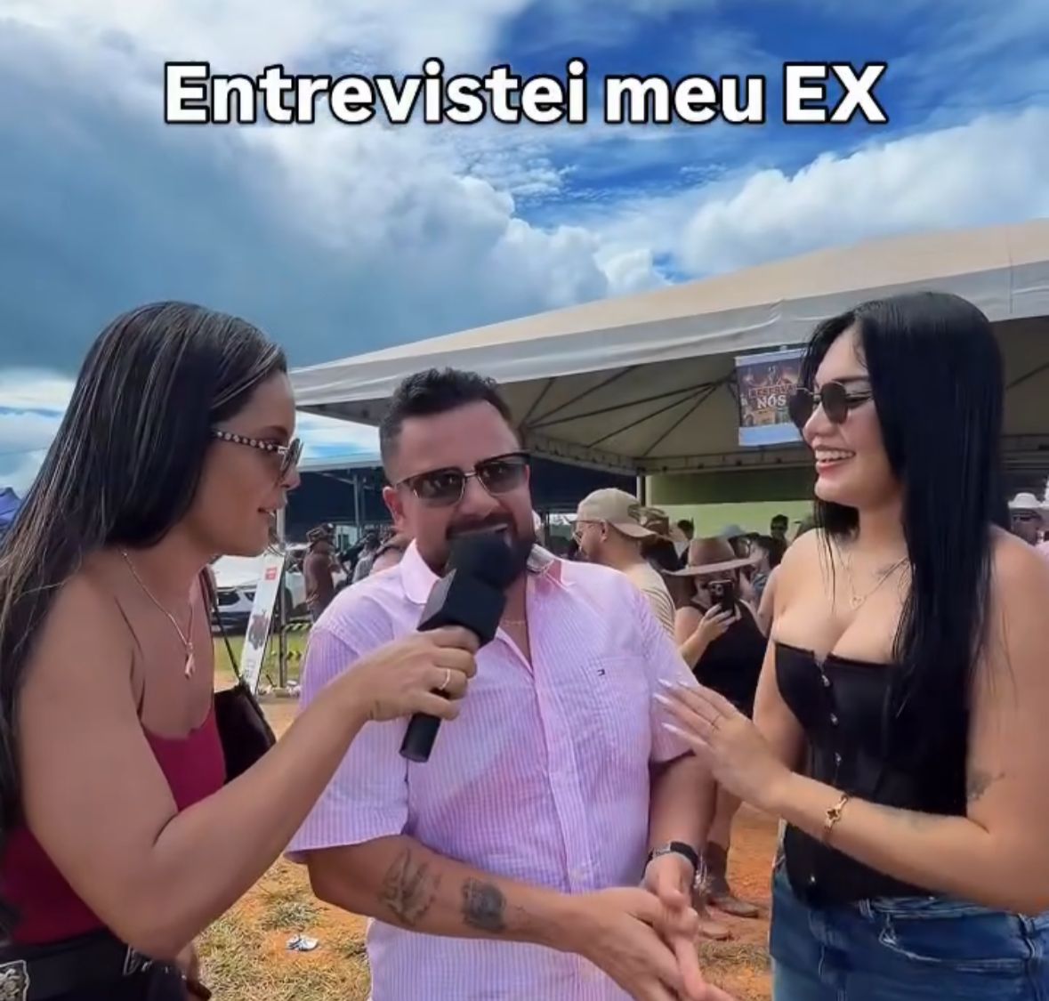 Após expor traição, Daniel Cruz é entrevistado pela ex durante cavalgada no Acre Após expor traição, Daniel Cruz é entrevistado pela ex durante cavalgada no Acre