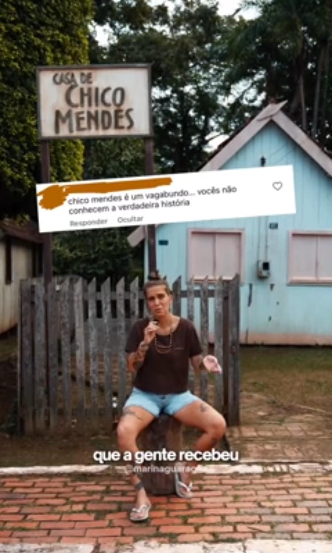 Influenciadora grava vídeo em Xapuri e defende legado de Chico Mendes contra ataques