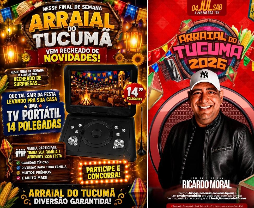 Arraial do Tucumã: tradição de mais de 20 anos tem Ricardo Moral e bingo neste sábado