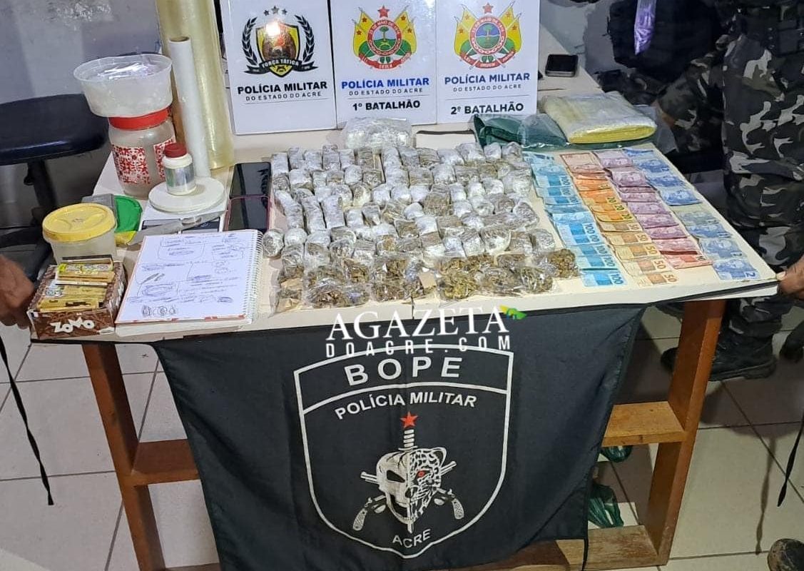 Casal é preso em Rio Branco com drogas e dinheiro em ação policial Tráfico