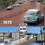 Com Fusca como símbolo, foto recriada liga passado e novo Complexo Viário em Rio Branco Com Fusca como símbolo, foto recriada liga passado e novo Complexo Viário em Rio Branco