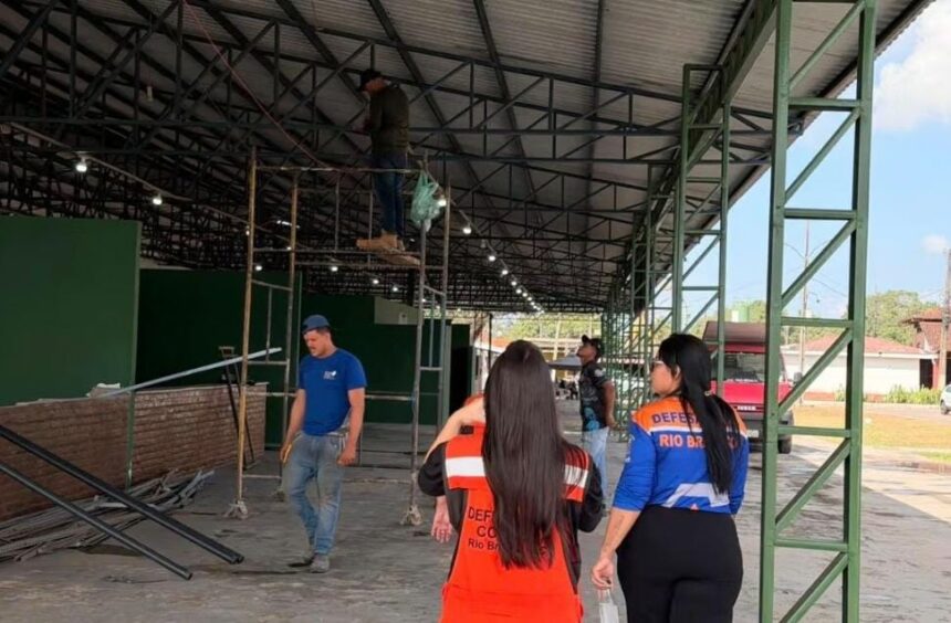A pedido do MPAC, Defesa Civil vistoria segurança do Parque de Exposições em Rio Branco
