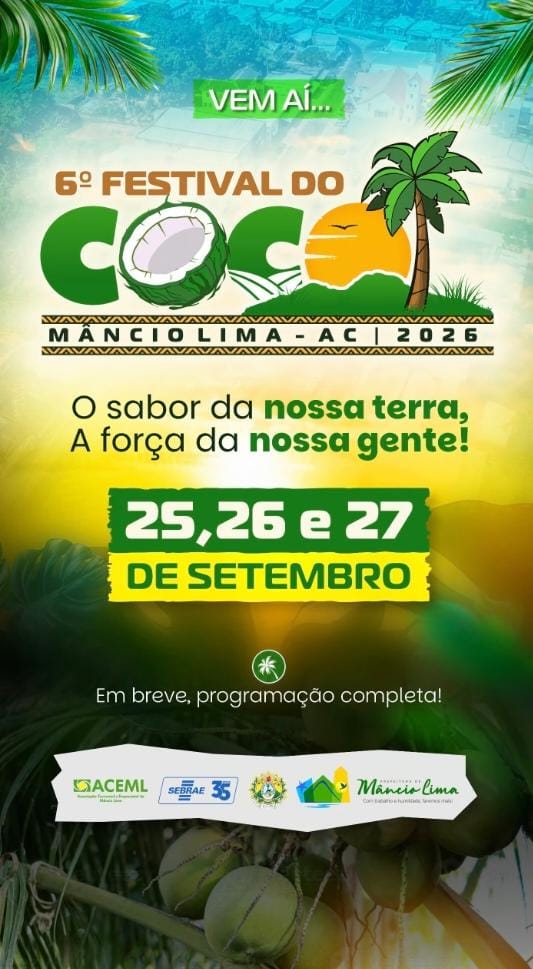 Netto Brito é atração confirmada da 6ª edição do Festival do Coco em Mâncio Lima