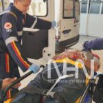 Operário é hospitalizado após receber choque elétrico e despencar de estrutura durante preparação da Expoacre