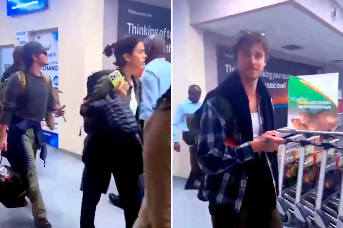 Bruna Marquezine e Shawn Mendes são flagrados em aeroporto na África