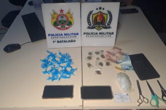 Força Tática prende suspeito com drogas e dinheiro durante ação contra ponto de tráfico em Rio Branco