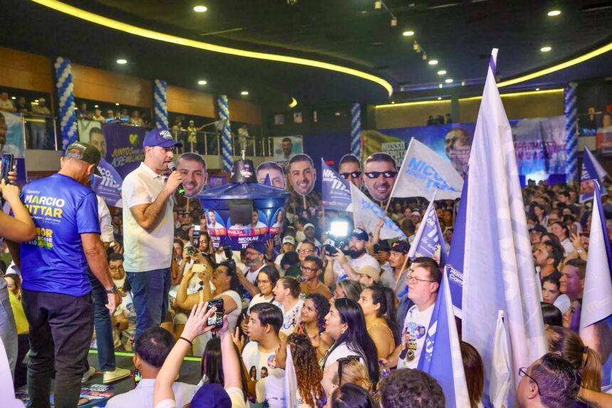 Militância de Nicolau Júnior mostra força e mobiliza multidão no lançamento da candidatura