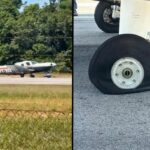 Avião sofre pane em pneu e fica imobilizado no meio da pista em Cruzeiro do Sul