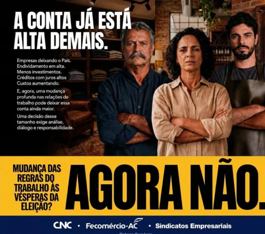 Comércio, serviços e turismo pedem que PEC do fim da escala 6×1 não seja votada antes das eleições Comércio, serviços e turismo pedem que PEC do fim da escala 6×1 não seja votada antes das eleições