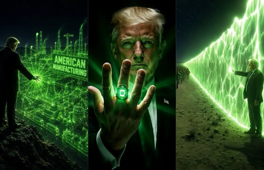Trump vira Lanterna Verde em vídeo de IA publicado pela Casa Branca Trump vira Lanterna Verde em vídeo de IA publicado pela Casa Branca