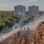 Força-tarefa consegue conter incêndio no Aterro de Inertes em Rio Branco