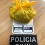 Polícia Civil prende suspeito de tráfico de drogas e apreende quase 400 gramas de skank em Rodrigues Alves