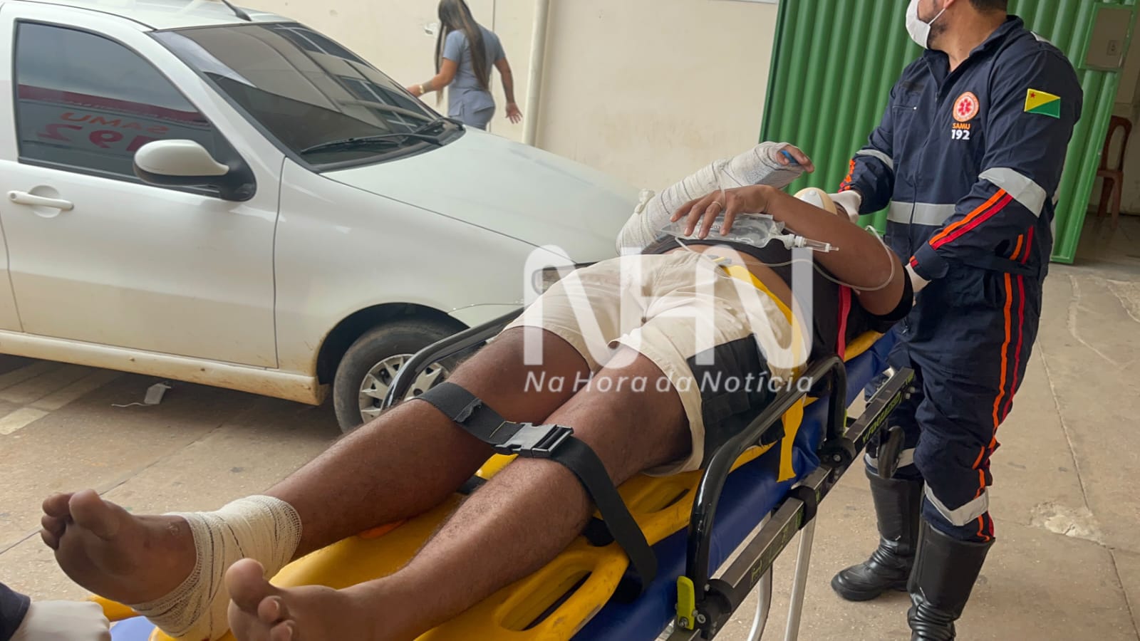 Colisão entre duas motocicletas deixa dois feridos na ladeira do Horto, em Rio Branco Colisão entre duas motocicletas deixa dois feridos na ladeira do Horto, em Rio Branco