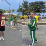 Cena com homem negro conduzido por corrente gera repúdio em ato de encerramento de campanha de Flávio Bolsonaro
