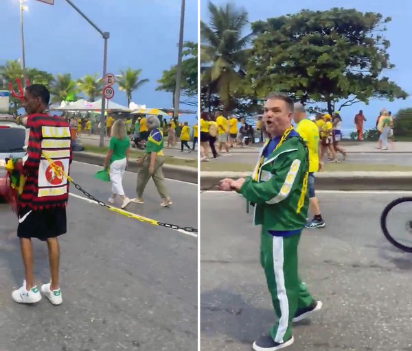 Cena com homem negro conduzido por corrente gera repúdio em ato de encerramento de campanha de Flávio Bolsonaro