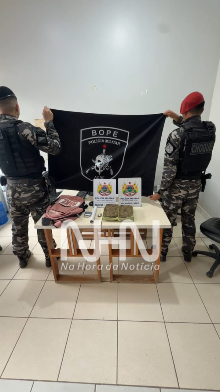 BOPE prende suspeito com quase 2 kg de maconha durante ação contra o tráfico de drogas em Rio Branco